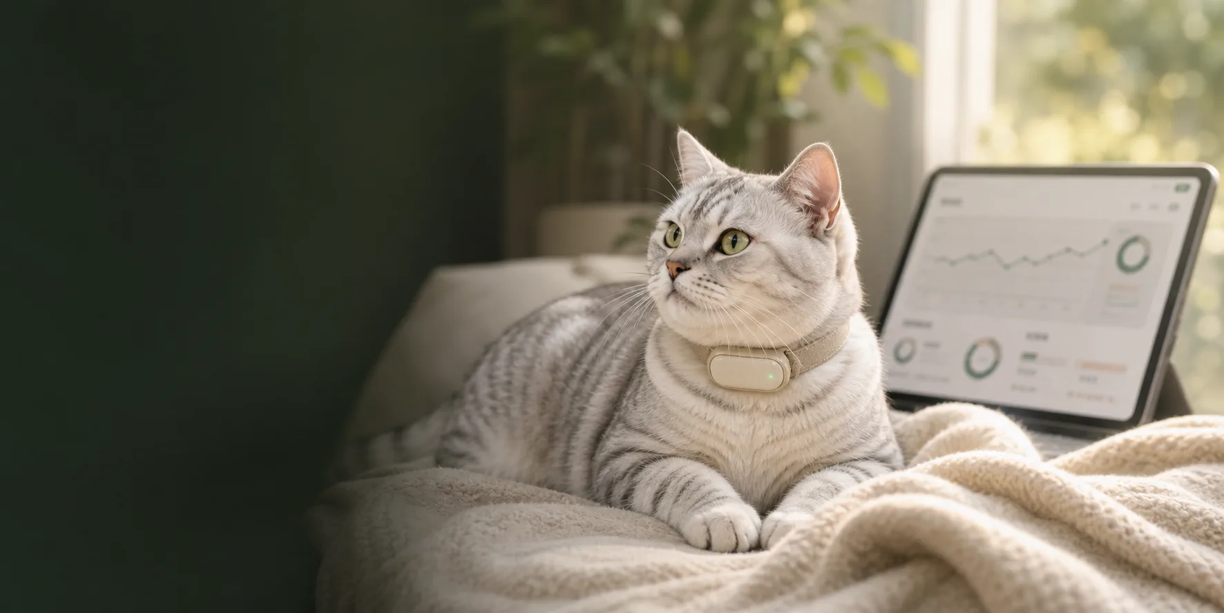 猫咪休息场景中的健康趋势卡片